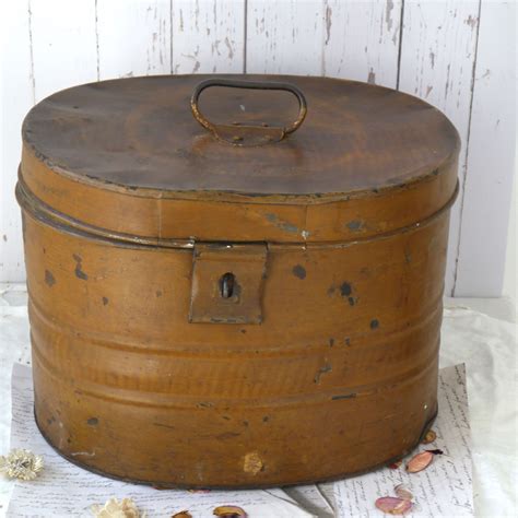 british nickel plated metal hat box|Antique Metal Hat Box in Antique Boxes.